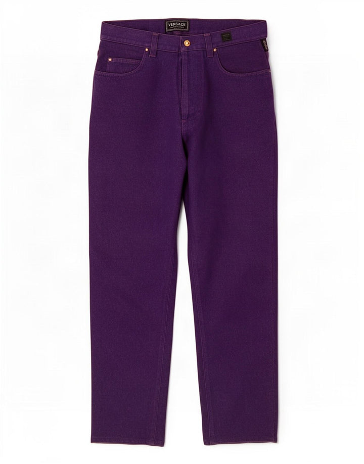 Jeans dritti da uomo Versace W34 L33 cotone viola