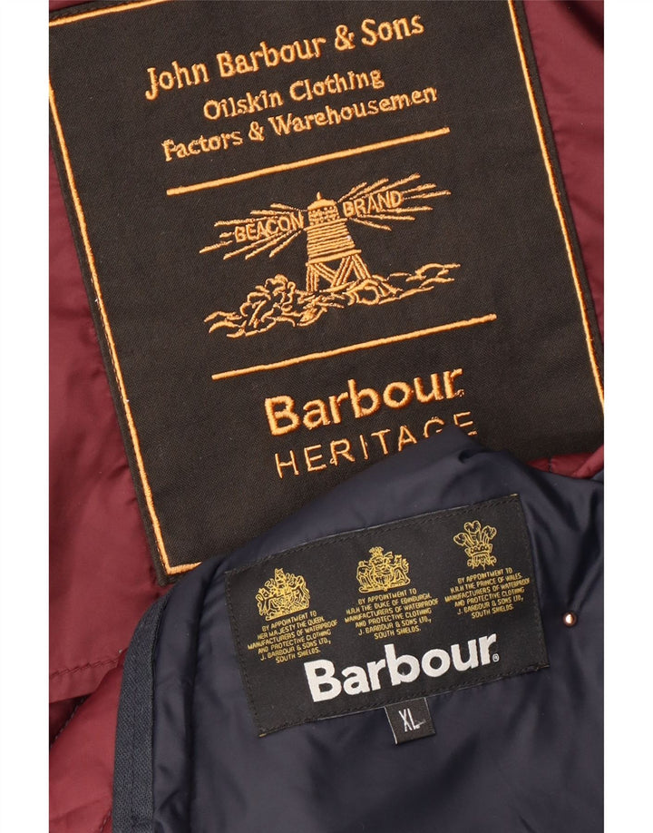 BARBOUR Giacca trapuntata Heritage da uomo UK 42 XL Blu navy