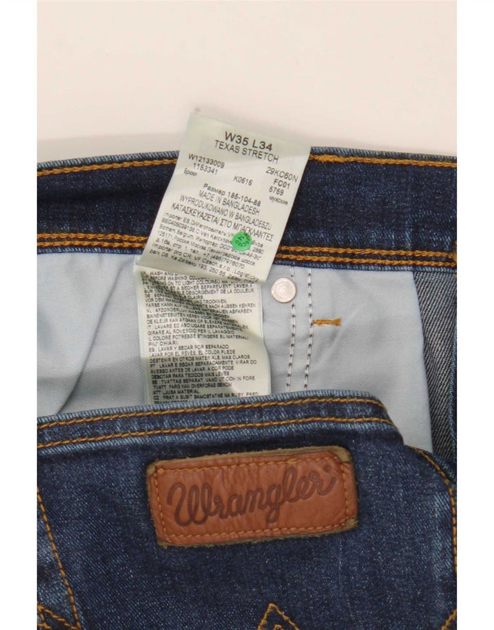 Jeans dritti elasticizzati Texas da uomo Wrangler W35 L34 cotone blu
