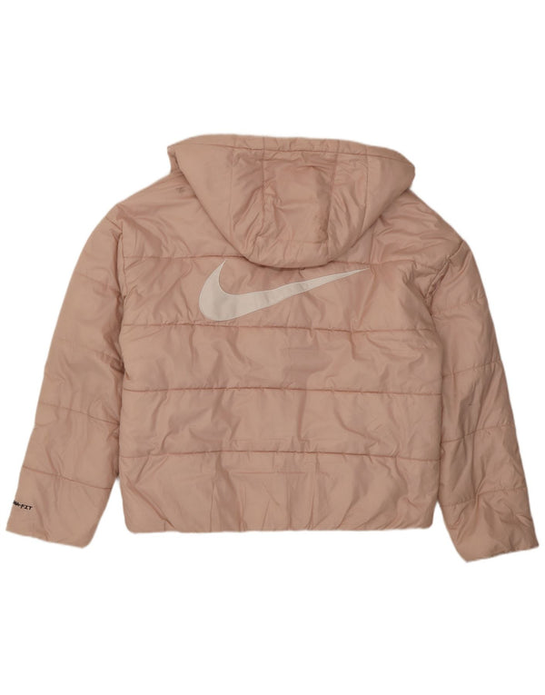 Giacca imbottita con cappuccio Nike Therma-Fit Graphic da donna UK 14 Rosa medio