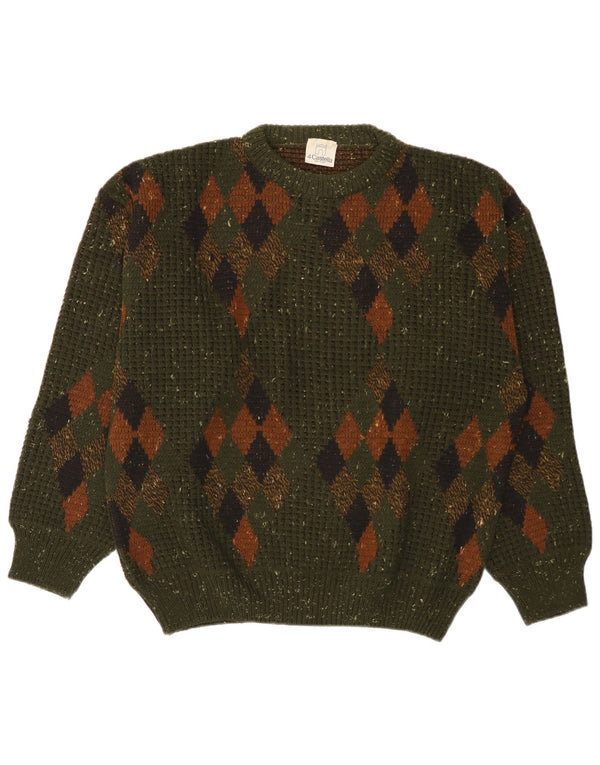 4 Castella Maglione da uomo con scollo a barca IT 52 Large Khaki Argyle/Diamond