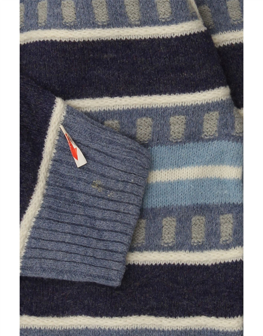 Maglione Kappa da uomo con collo alto, maglione a righe grandi, in lana blu