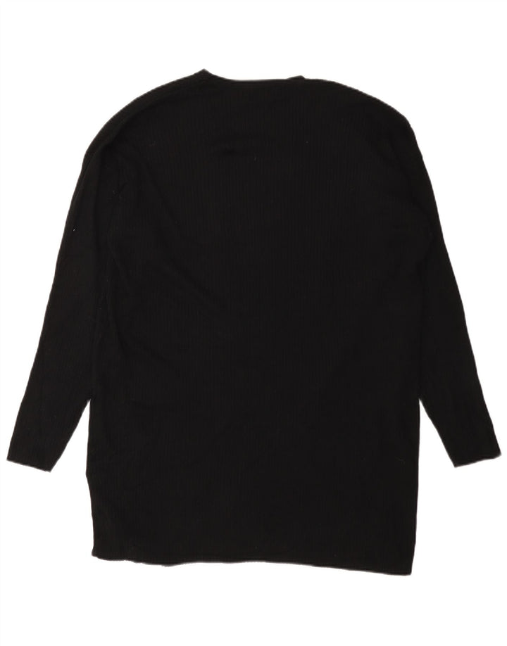 Maglione cardigan aperto lungo da donna Marks & Spencer UK 16 grande nero
