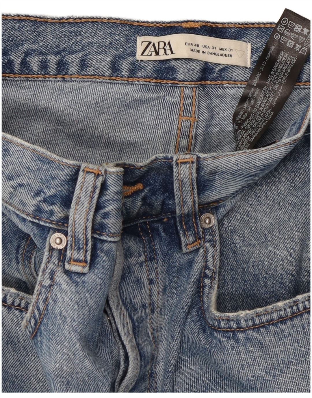 Jeans corti da uomo ZARA EU 40 medio W31 L25 cotone blu