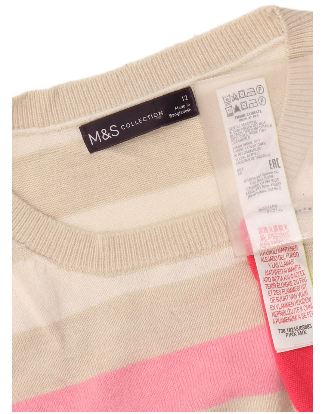 Maglione maglione girocollo da donna Marks & Spencer UK 12 medio multicolore