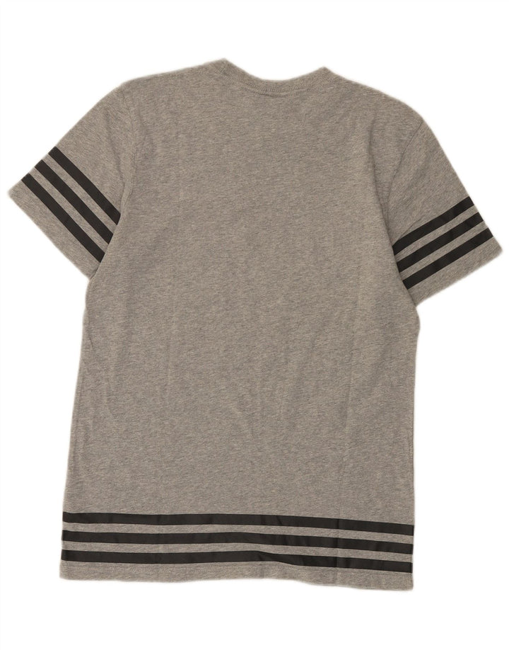 T-shirt grafica da uomo Adidas Top piccola in cotone grigio