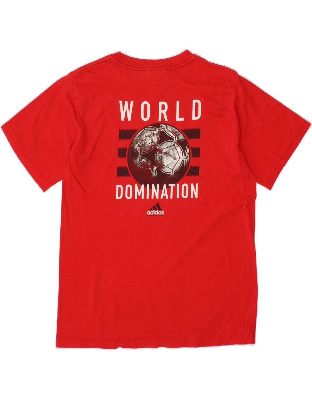 ADIDAS Boys Graphic T-Shirt Top 12-13 Years Medium Red Cotton Vintage Adidas and Second-Hand Adidas from Messina Hembry 