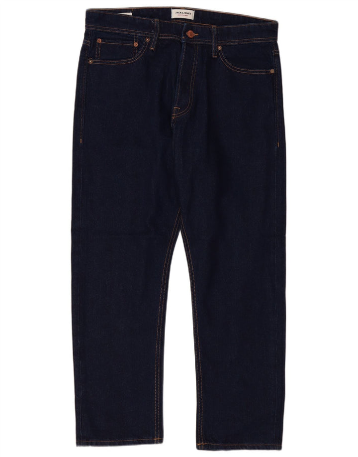 Jeans dritti da uomo Jack & Jones W34 L30 cotone blu navy