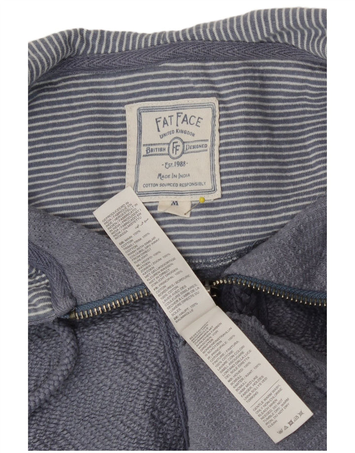 Maglione con cappuccio e zip da donna Fat Face UK 14 Cotone blu medio