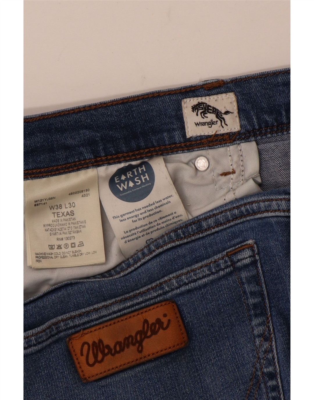 Jeans dritti da uomo Wrangler Texas W38 L30 cotone blu