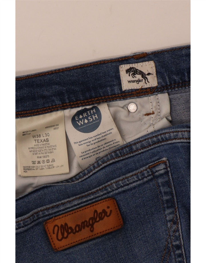 Jeans dritti da uomo Wrangler Texas W38 L30 cotone blu