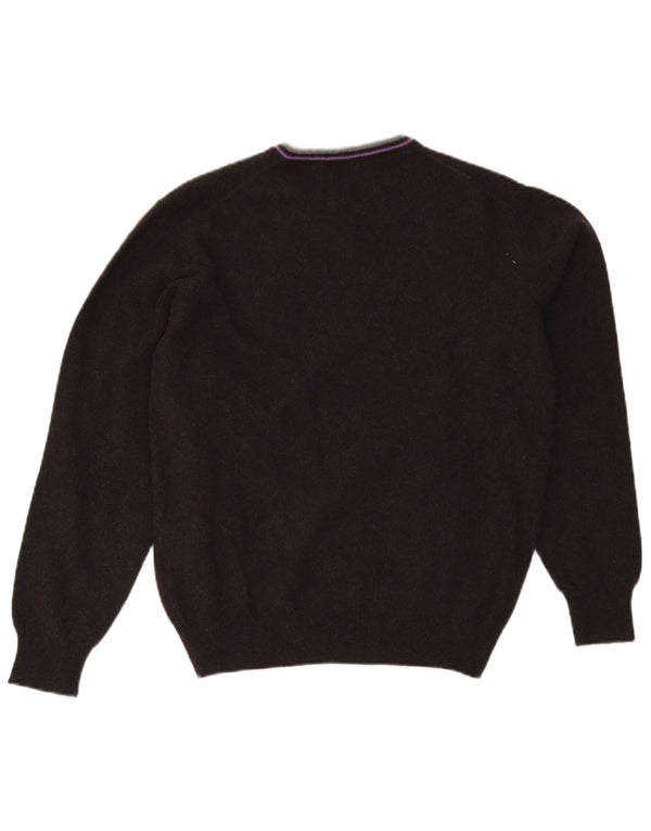 Maglione da uomo con scollo a V Fred Perry XL in lana nera