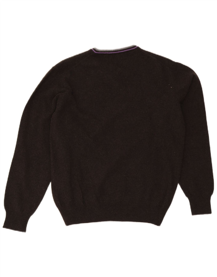 Maglione da uomo con scollo a V Fred Perry XL in lana nera