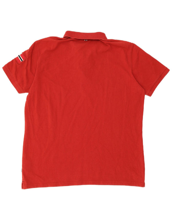 Polo da uomo NAPAPIJRI 2XL in cotone rosso