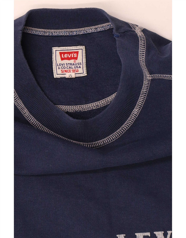 Levi's Top da uomo a maniche lunghe in cotone color block blu navy medio
