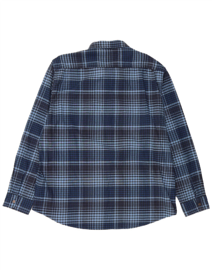 LEE Mens Relaxed Fit Flannel Shirt XL Navy Blue Check Cotton