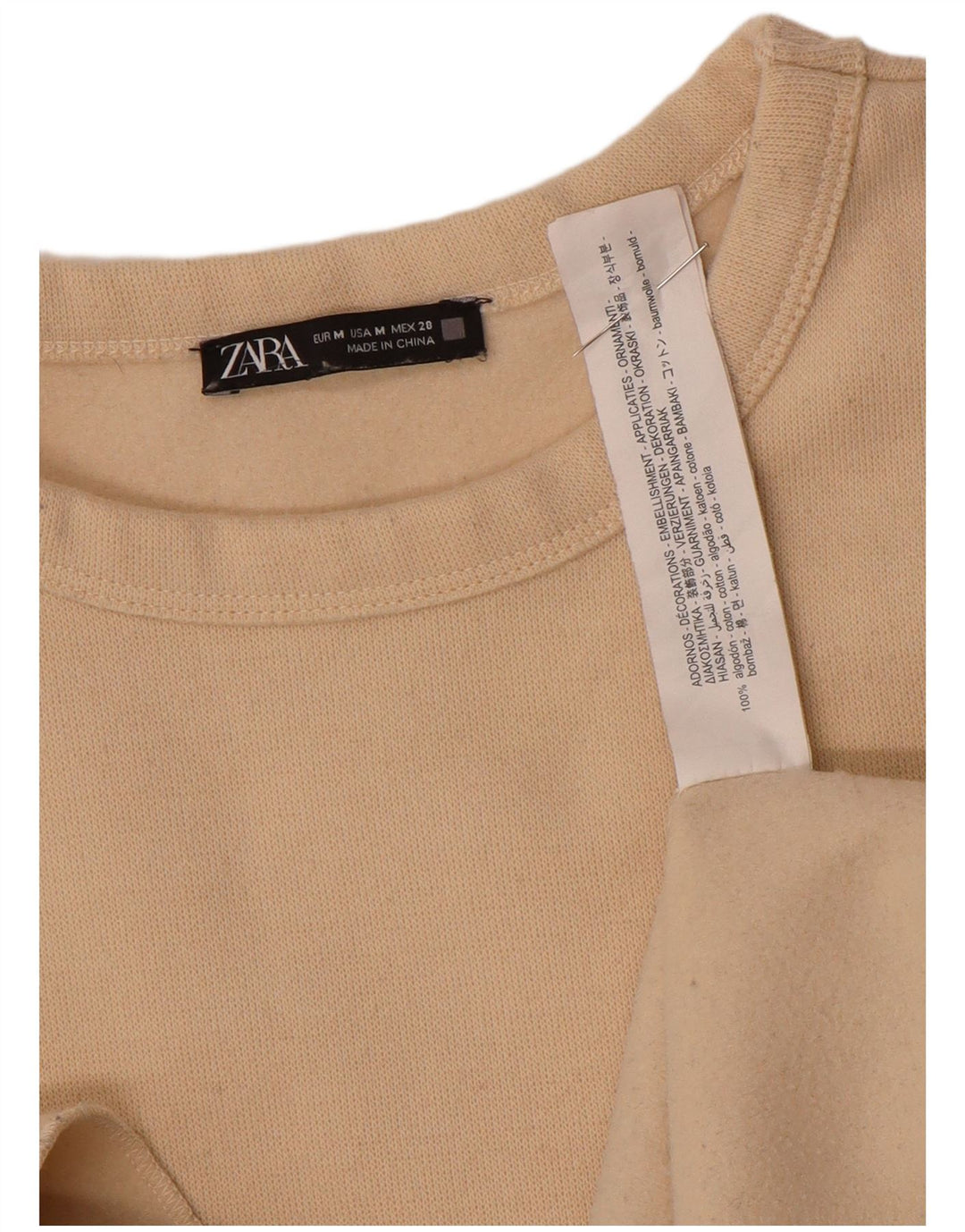 Felpa oversize da donna Zara UK 14 Cotone floreale beige medio