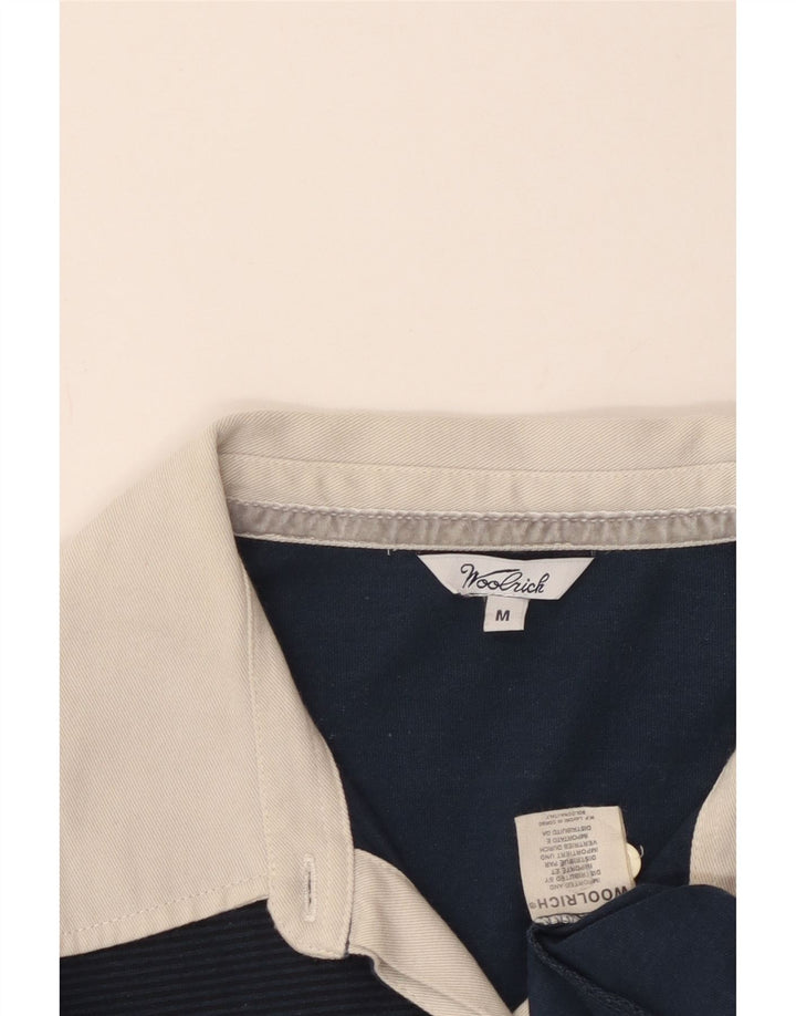 Polo da rugby grafica da donna Woolrich UK 12 medio in cotone blu navy