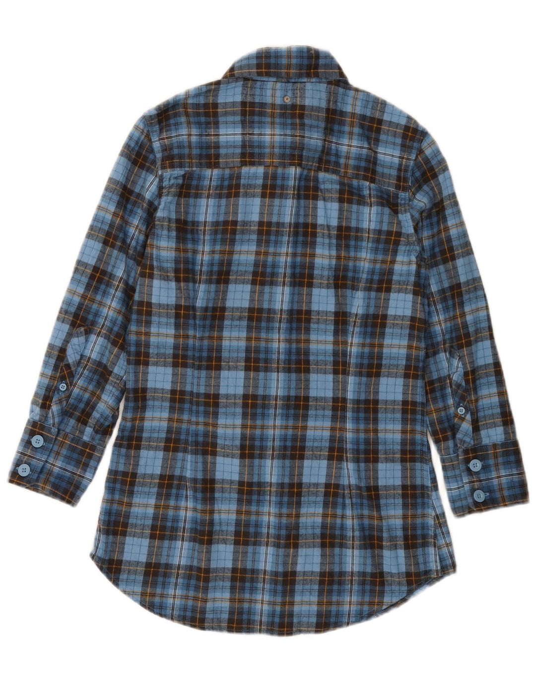 Camicia in flanella da donna con maniche a 3/4 SUPERDRY UK 10 piccolo cotone a quadri blu