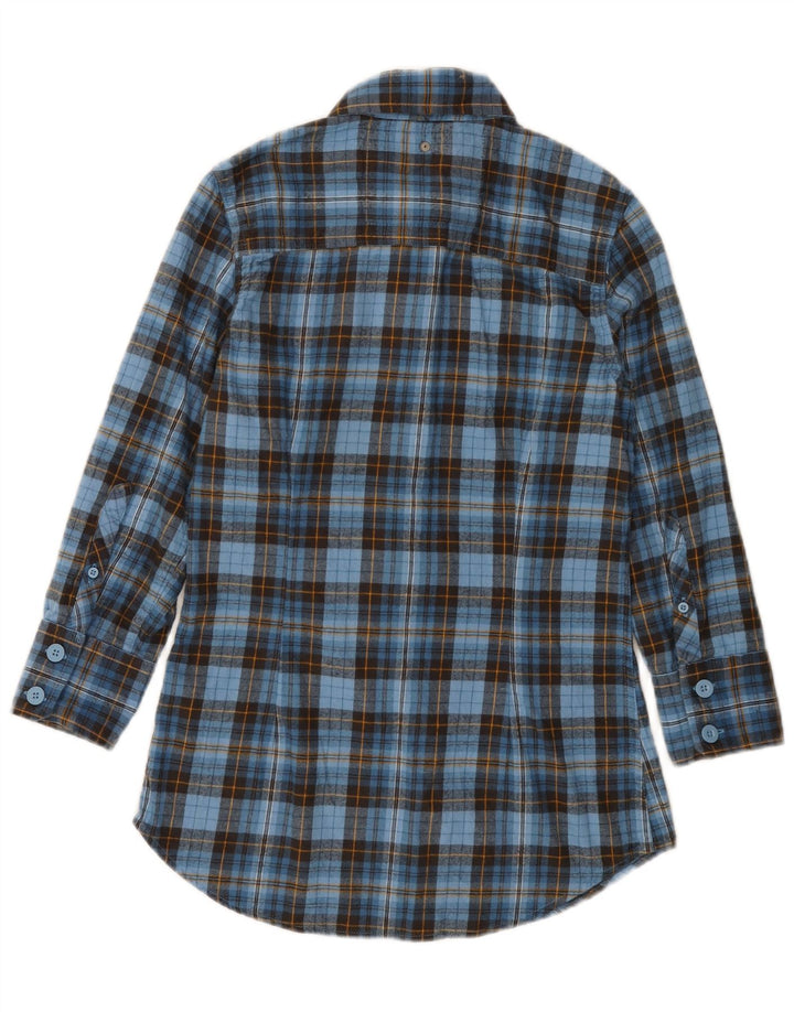 Camicia in flanella da donna con maniche a 3/4 SUPERDRY UK 10 piccolo cotone a quadri blu