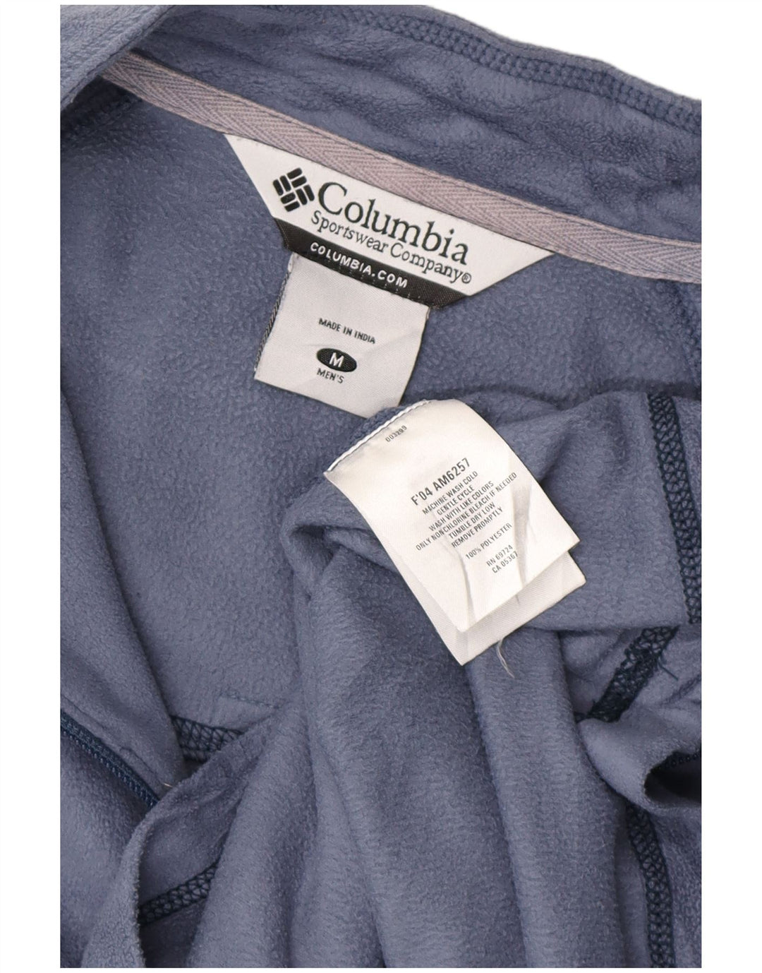 Maglione in pile da uomo Columbia con zip e collo in poliestere blu medio