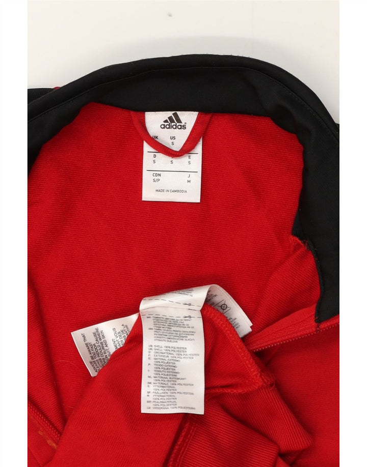 Giacca da ginnastica da uomo Adidas Small in poliestere color block rosso
