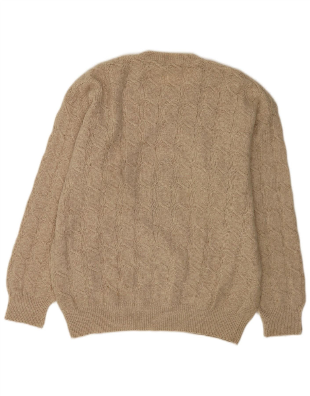 Maglione girocollo con grafica da uomo verde, grande lana vergine beige