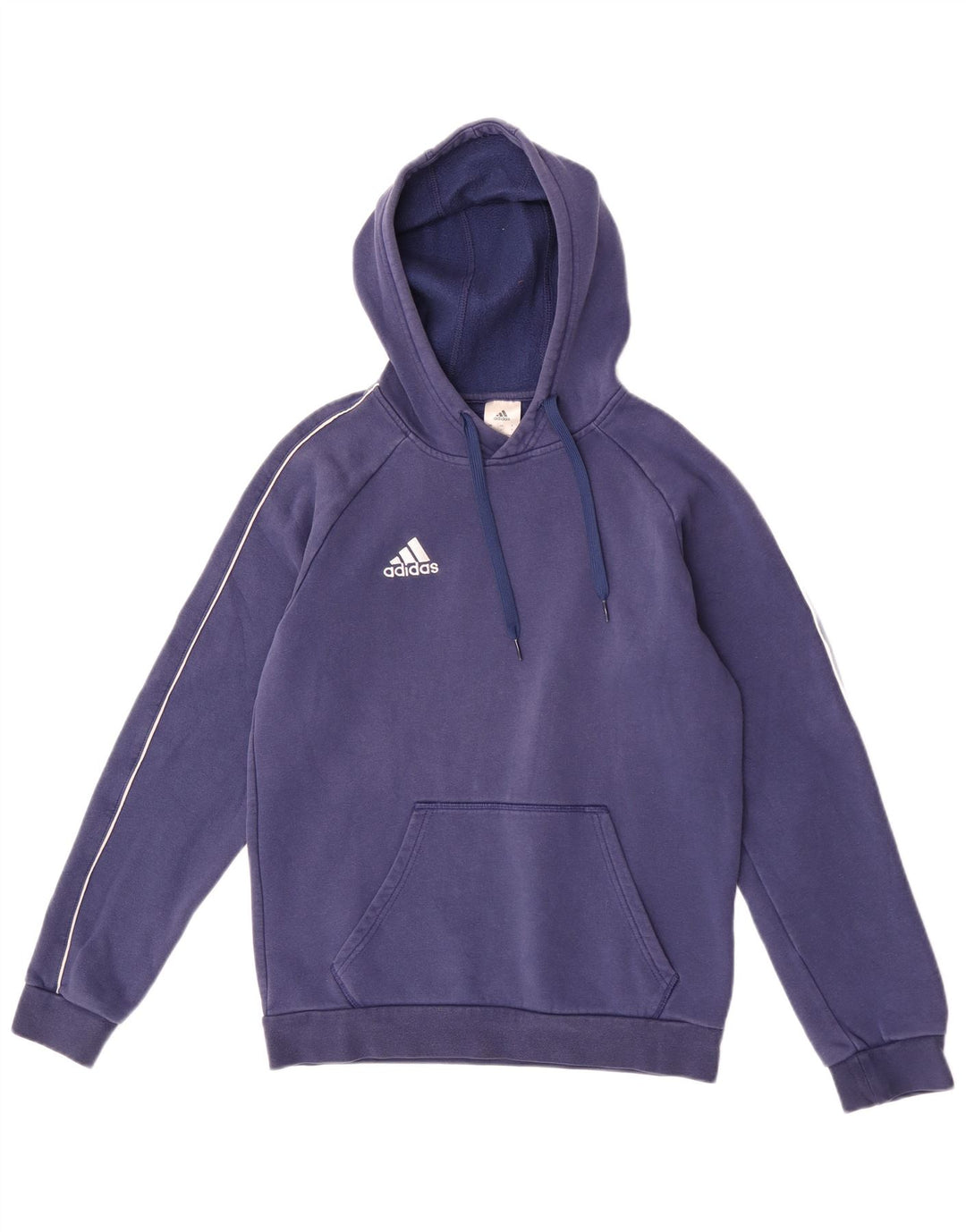 Felpa con cappuccio da uomo Adidas Small in cotone blu navy