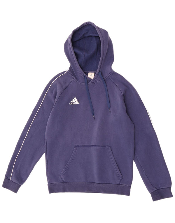 Felpa con cappuccio da uomo Adidas Small in cotone blu navy