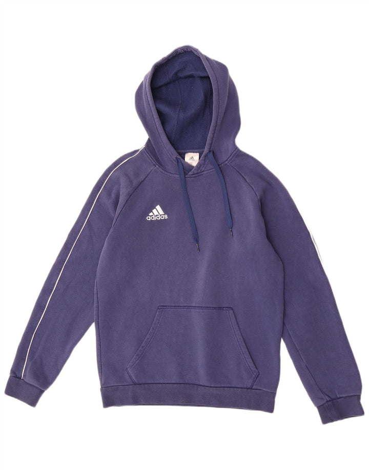Felpa con cappuccio da uomo Adidas Small in cotone blu navy