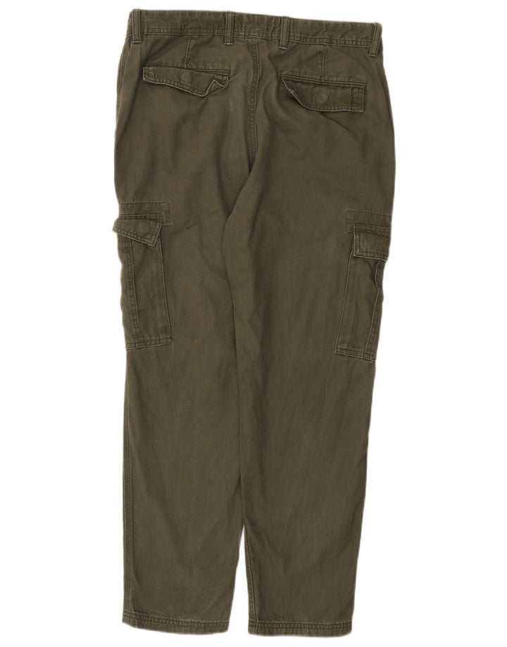 Pantaloni cargo affusolati da uomo Marks & Spencer W34 L29 cotone kaki