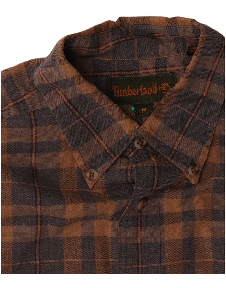 Camicia da uomo Timberland in cotone a quadri marrone medio