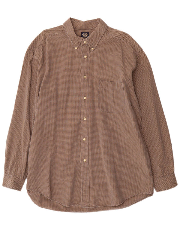 Camicia da uomo Dockers XL in cotone a quadri marrone