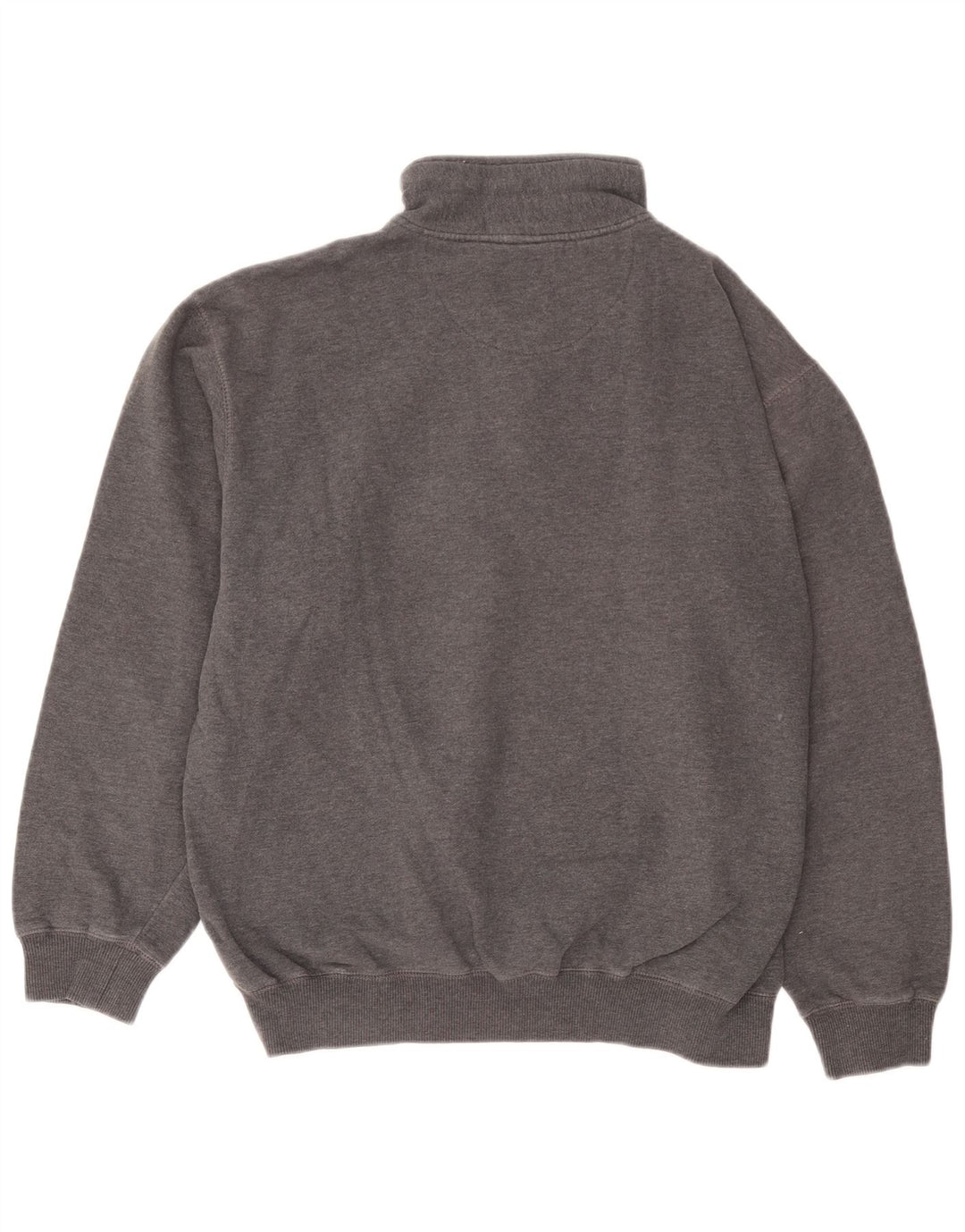 Felpa Reebok da uomo con zip e collo, in cotone grigio medio