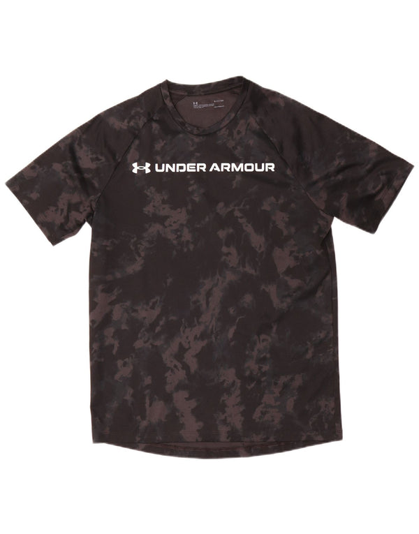 Maglietta grafica da uomo Under Armour Heat Gear Top Small Black Camouflage