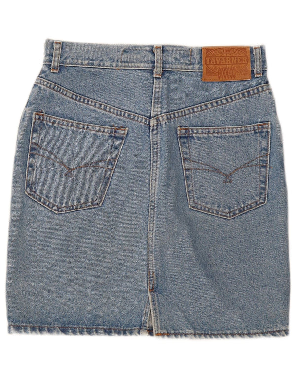 Mini gonna in denim da donna Tavarner W30 cotone blu medio