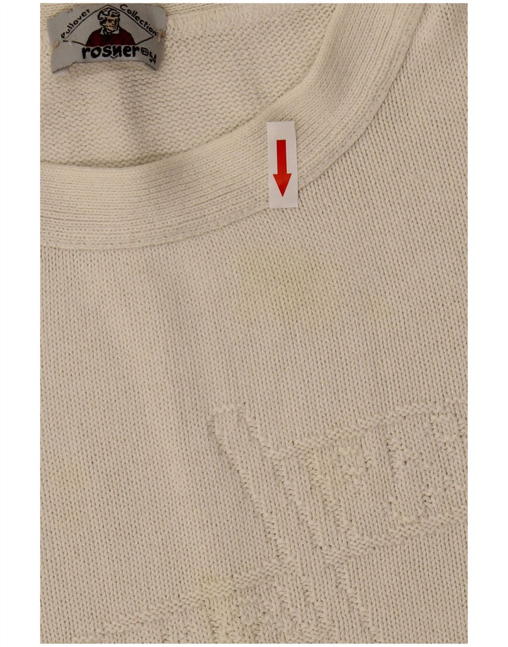 Maglione maglione girocollo con grafica da donna Rosner IT 54 3XL bianco sporco