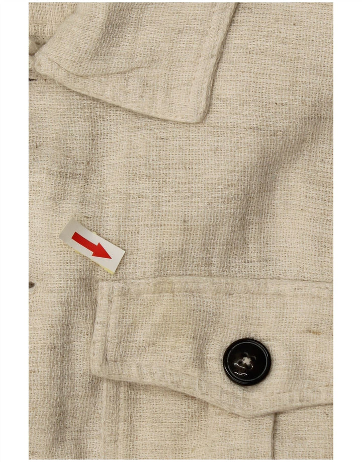 Camicia overshirt da uomo Jack & Jones piccola in lino beige