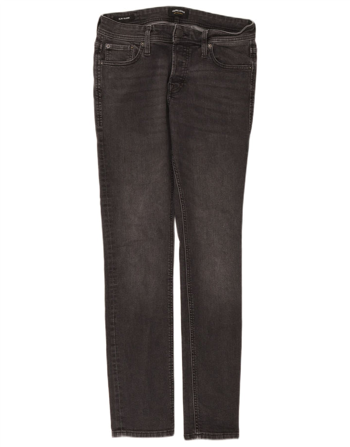Jack & Jones Uomo GLENN Slim Jeans W30 L32 Cotone Grigio