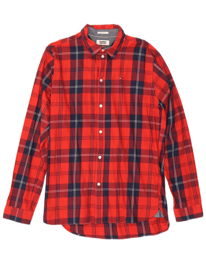Camicia da uomo vestibilità regolare Tommy Hilfiger cotone a quadri rosso medio