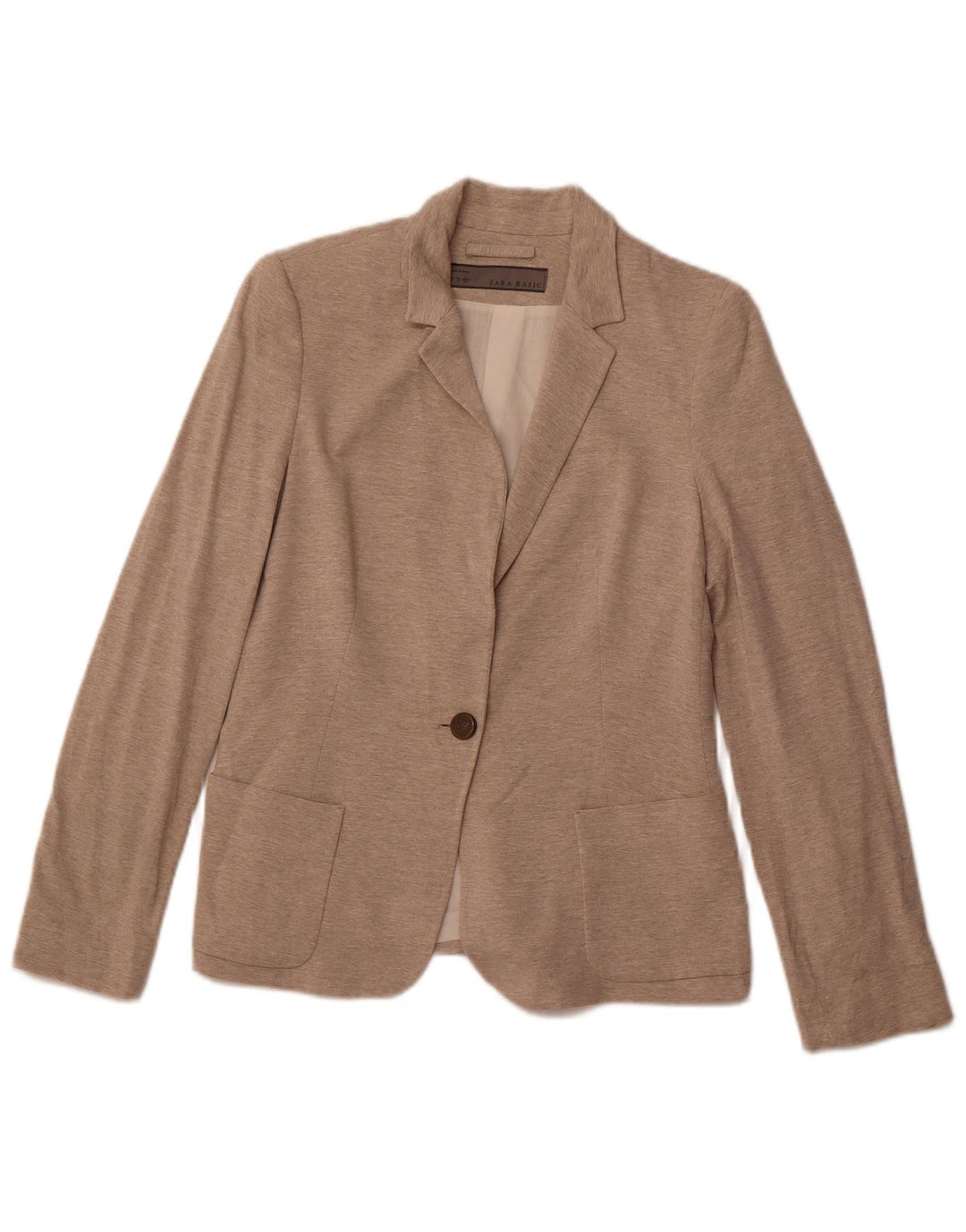 Giacca Blazer a 1 Bottone da Donna ZARA UK 12 Marrone Medio