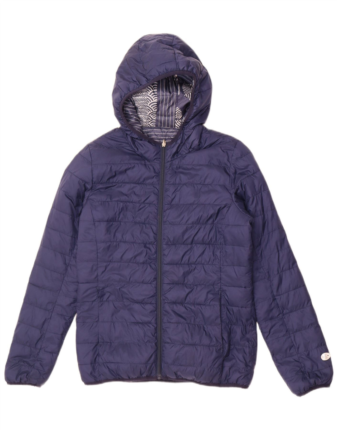 Giacca imbottita con cappuccio da donna Champion IT 46 Large Patchwork blu navy