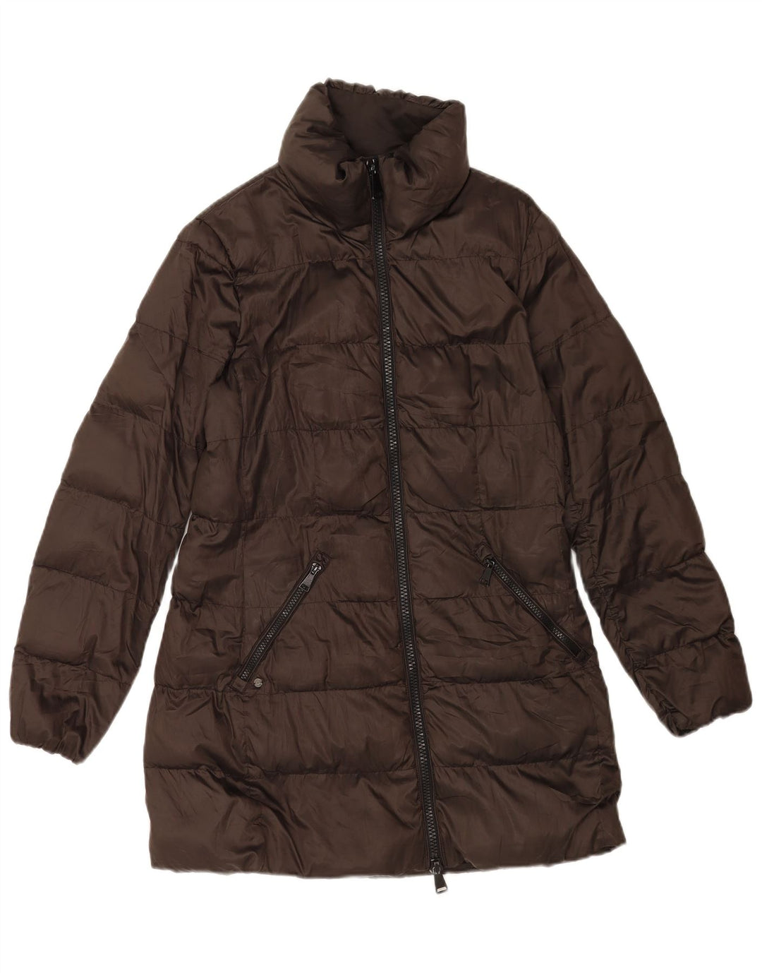 Cappotto imbottito da donna Massimo Dutti UK 14 Poliestere marrone medio