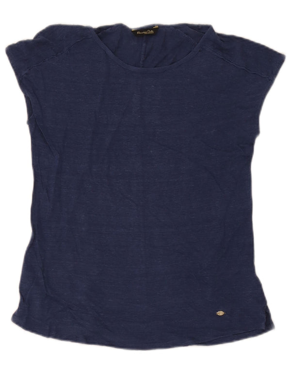 T-shirt da donna Massimo Dutti UK 6 XS blu navy screziato