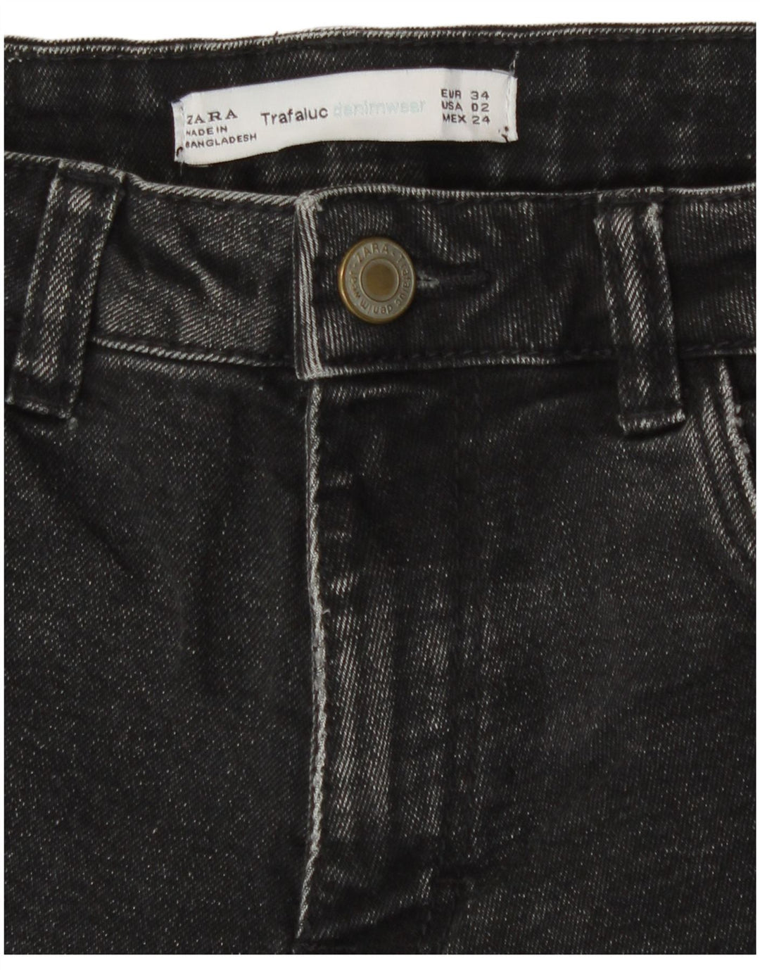 Pantaloncini di jeans da donna Zara EU 34 2XS W24 Neri