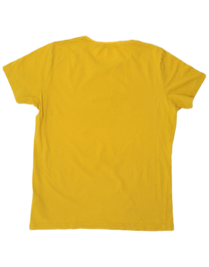 CALVIN KLEIN JEANS T-shirt grafica da donna Top UK 18 XL Cotone giallo