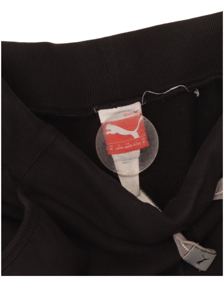 Pantaloni da tuta grafica da uomo Puma in cotone nero medio