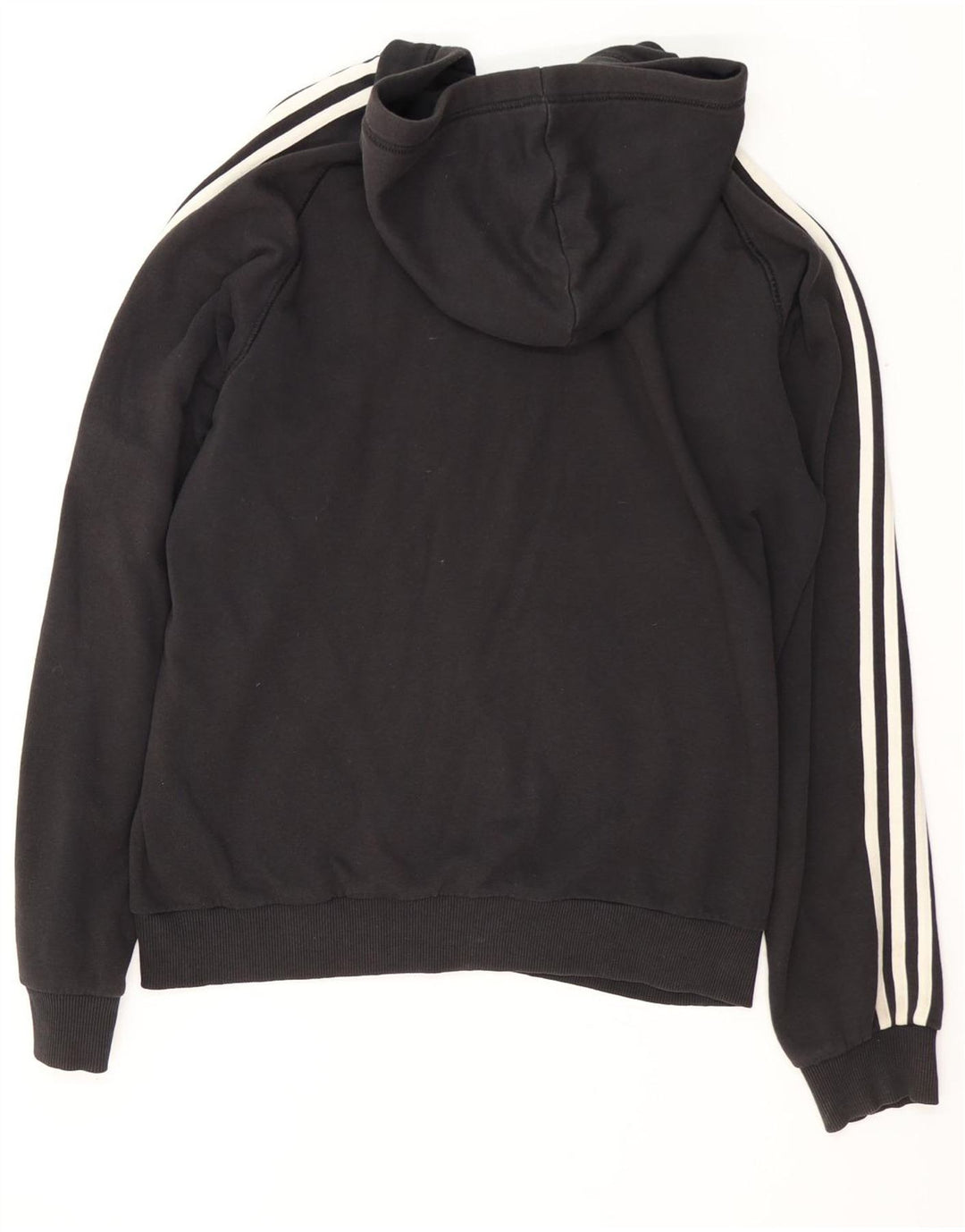 Maglione con cappuccio e zip Adidas da uomo grande in cotone nero