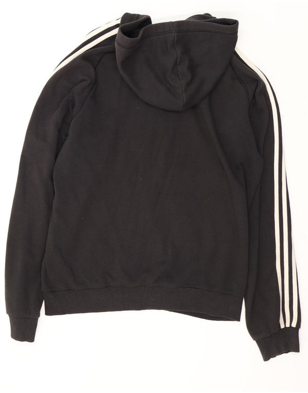 Maglione con cappuccio e zip Adidas da uomo grande in cotone nero