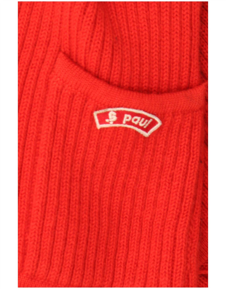 Maglione cardigan da donna vintage UK 10 piccolo lana rossa